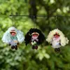 Kit de material DIY para muñeca de cáscara de fruta con pompón creativo y peculiar, colgante de muñeca de vaina linda, colgante de campanilla de viento de cáscara de fruta