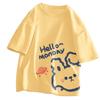 Camiseta de manga corta para niña, verano 2022, nueva, para niños, estilo occidental, de algodón con dibujos animados, de media manga, moderna.