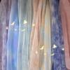 Camisa de organza teñida con tinte de corbata, manga abullonada de gasa ligera, falda abullonada, vestido de hada suave, accesorios para el cabello, tela de juguete