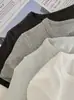 Camiseta de Manga Corta acanalada con Patchwork Minimalista Bamboo Joint Youkesi para Mujer, Color Sólido Versátil Cuello Redondo Esencial para el Trabajo