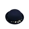 Sombrero de Orejas de Gato con Perlas Unisex para Padre e Hijo Estilo Británico Otoño e Invierno Copa Redonda Dulce y Lindo Sombrero de Navidad Año Nuevo Graduación