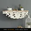 Adorno Creativo Retro Europeo Tallado Estante de Pared de Madera Maciza para Sala de Estar Estilo de Corte Decoración de Vestíbulo Estante de Almacenamiento Estante de Pared