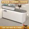 Mostrador de caja barra esquina redonda mostrador pequeño simple recepción frontal de empresa mostrador de recepción salón de belleza tienda de té con leche bar