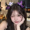 Diadema de Cabeza de Bruja Demonio Cruzada Accesorio para Festival de Cabeza de Calabaza Diadema de Halloween Ambiente de Fiesta Pinza para el Pelo de Sombrero Mágico