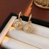 Pendientes Redondos Geométricos con Cabeza de León Incrustada de Diamantes Estilo Retro, Pendientes de Moda Franceses de Nicho de Gama Alta para Mujer