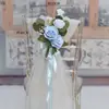 Nuevos tiradores de puerta florales versátiles para respaldo de silla de boda al aire libre, decoraciones florales para escaleras, decoraciones para coche de boda en la iglesia y accesorios florales artificiales.