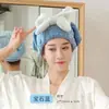 Gorro grueso de forro polar de coral de alta densidad para secar el pelo, gorro de ducha absorbente, toalla para secar el pelo con borde cubierto, bufanda de cabeza de secado rápido para otoño e invierno, venta al por mayor