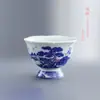Juego de Té Azul y Blanco Yue Rui Taza Rápida Flotante Juego de Viaje a Todo Color Tazón Cubierto Pétalo Una Tetera Dos Tazas Cafetera para Mujer