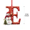 Muñeco de Nieve Navideño Transfronterizo Nuevo Acrílico Plano 2D de 26 Letras Colgante Decoración Navideña de Interior Adorno para Coche