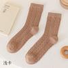 Meias Femininas Atacado Primavera e Verão, Estilo Trançado (Cable Knit), Meias Japonesas de Cano Médio, Estilo Ins Tendência, Meias de Algodão Cor Sólida Fofas para Usar com Calçados