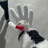 Libro Rojo Pequeño con Guantes de Felpa de Coral Lindo Castor Pequeño Guantes de Peluche Loopy Guantes a Prueba de Frío para Estudiantes al Montar