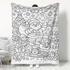 Manta de franela superventas transfronteriza de Amazon con diseño de muñeco de nieve y bayas para decoración de Halloween y Navidad