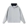 Jaqueta zíper color block de peso pesado 380g de marca da moda para homens, nova moda outono e inverno, moletom com capuz simples solto para mulheres