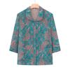 Camisa de Manga Nove Pontos de Verão da Vovó Roupas Femininas de Meia-idade e Idosas Blusa da Mãe Cardigã Fino Camisa de Verão Senhora Idosa