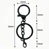 Preto Eletroforético DIY Acessórios para Joias Chaveiro Argola Laço para Pendurar Chaveiro com Laço Único Pingente de Chaveiro Argola Aberta Fecho Lagosta