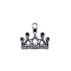 17X15Mm 1.15g Prata Antiga Retrô Material para Joias Artesanais Pode Ser Pontilhado com Pingente de Coroa de Strass