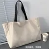 Bolsa de lienzo en blanco personalizada para mujer, bolsa tote blanca de gran capacidad para estudiantes y para ir al trabajo