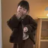 Ropa infantil coreana, abrigo de lana de cordero para niñas, nuevo estilo otoño/invierno, moderno y cálido, forrado de polar y engrosado para mayor calidez, abrigo de algodón para niños