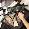 Bragas de Malla Semi-Transparente con Estampado de Lunares, Encaje y Lazo en la Cintura para Mujer, Cintura Media, Refuerzo de Algodón Puro, Calzones para Mujer
