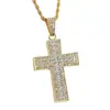 2026 Nuevo Collar con Colgante de Cruz de Diamante Completo Europeo y Americano Transfronterizo Largo 3.0 Cadena Retorcida de Acero de Titanio Collar para Suéter