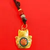 Llavero Colgante de Aleación Hueco de Gato Estilo Chino Accesorio de Metal Adorno de Alta Gama Regalo Decoración