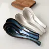 Langting Home Colher Pequena Simples Esmaltada de Forno Criativa Cerâmica Doméstica Colher Pequena para Sopa Colher de Sopa Colher Pequena para Arroz