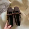 Otoño/Invierno Aumenta Altura 4cm~Altura Oculta Suela Plana Con Felpa Zapatos Mary Jane de Piel Sintética Otoño/Invierno Nuevo Estilo