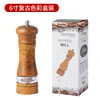 Juego de Molinillo de Pimienta Manual Madera Maciza Acrílico Molinillo de Pimienta Pimienta Negra Sal Marina Botella Molinillo Condimento