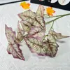 11 garfo chuva de primavera simulação flor simulação planta verde sistema floresta planta verde exibição em casa cor suave folha de ferradura taro casamento