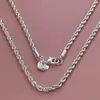 Colar de Corda Torcida 3mm em Prata 925 Galvanizada Modelo Mais Vendido Europeu e Americano Aliexpress Temu Em Estoque 40-75cm