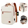 Mochila de Negocios, Bolso Sencillo con USB para Laptop, Mochila de Gran Capacidad para Viajes de Negocios y Viajes, Mochila Escolar de Color Sólido con Estampado