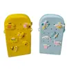 Bolsa de Playa Perforada de Silicona Cruzada, Bolsa para Guardar el Teléfono, Bolsa Cruzada de Silicona DIY para Padres e Hijos, Papelería Infantil