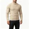Suéter de punto con cuello alto medio para hombre, nuevo para otoño e invierno, de importación, top de punto, patrón jacquard estilo juvenil, moderno y casual, capa base cálida