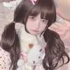 Bufanda Suave de Lana con Cuello de Piel, Estilo Lolita Dulce, Calentador de Cuello de Invierno para Mujer