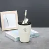 Caneca Dopamina Estilosa Nova com Alça e Canudo, Design Simples, Adequada para Escritório, Estudante e Uso Portátil de Café