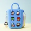 Monedero de silicona con forma de cueva cuadrada para niños, bolso cruzado para caminar, divertido y bonito bolso de silicona para cambio.