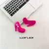 Parche de pegamento flexible de PVC de dibujos animados rosa Barbie amor ropa tacones altos DIY funda de teléfono pasador tocado pegatinas para refrigerador