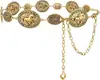 Corrente de Cintura de Corrente de Metal Retrô Europeia e Americana Feminina Decorativa Versátil para Combinar no Verão Saia Vestido Conjunto Cinto Feminino Largo