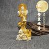 Caja de regalo con tallado de fruta de marfil bañada en oro, diseño de pez Guanyin Bodhisattva, para decoración de oficina y sala de estar, fabricantes al por mayor