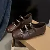 Zapatos Planos Mary Jane Cuadrados Retro para Mujer, Nuevo Modelo de Otoño con Hebilla Metálica, Zapatos Versátiles de Estilo Francés con Suela Suave de Lujo Ligero