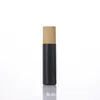 Botella roller de aceite esencial de 5 ml con tapa de veta de madera, botella roller de perfume, botella de aceite esencial a prueba de luz color té, botella vacía de aceite esencial dispensadora de perfume