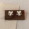 Estilo de Moda de Alta Qualidade com uma Estética de Nicho, Novo Design Simples com Diamantes, Brincos de Pérola Pequenos Versáteis Minimalistas e Tarraxas