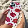 Funda de teléfono estilo americano para chica hot con labios rojos, adecuada para iPhone 17 Pro, cubierta protectora ultradelgada con agujero grande