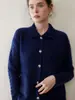 Cárdigan de Cachemir con Trenzado Estilo Old Money de Cuello Alto para Mujer, Suéter de Punto Grueso, Nuevo Abrigo Suéter Invierno 2026