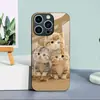Aplicable a Apple 18PRO Funda de Vidrio Templado 17PROMAX Tres Gatitos Funda Protectora iPhone16 Mascota Linda 17E