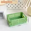 Caja de Almacenamiento Plegable para Escritorio de Dormitorio Estudiantil Cesta de Almacenamiento para Cosméticos Femeninos Papelería Colocación Plástico Cesta Pequeña