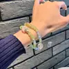 Pulsera de Cristal Blanco Durazno DIY Pulsera de Gama Alta Ágata Diseño Original Tiktok Xiaohongshu Más Vendido al por Mayor