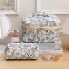 Bolsa de cosméticos portátil de gran capacidad, almacenamiento floral pequeño, portátil, de algodón acolchado, linda flor, ins, nueva bolsa de almacenamiento
