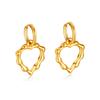 Aretes de Amor Creativos Transfronterizos Europeos y Americanos de Alta Gama Diseño Nicho Temperamento Bambú Simples Aretes de Acero de Titanio para Mujer Elegantes