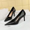 3391-7 Estilo Europeo y Americano Retro Banquete Tacones Altos, Tacones de Aguja, Boca Baja, Puntera, Tacones Súper Altos Metálicos, Zapatos Planos para Mujer